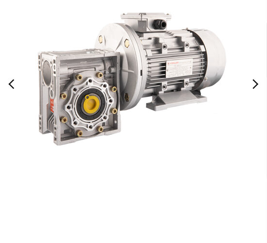 Trīsfāžu 380 V 2,2 kW elektromotors ar HMRV 63 IEC90 tārpu pārnesumkārbu ar pārnesuma attiecību 1:10