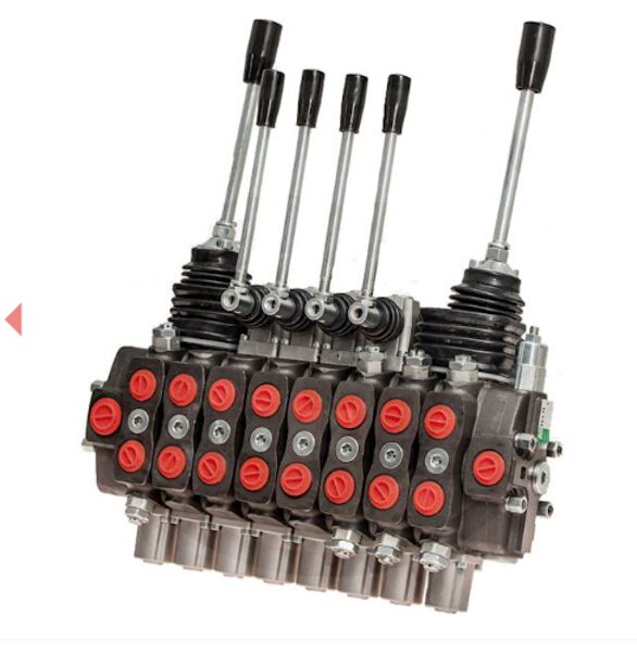 8-SEKCIJU SADALĪTĀJS 90L (4 SEKCIJĀS IR PĀRPLŪDES VĀRSTI, LAI REGULĒTU SPIEDIENU KATRĀ SEKCIJĀ.)