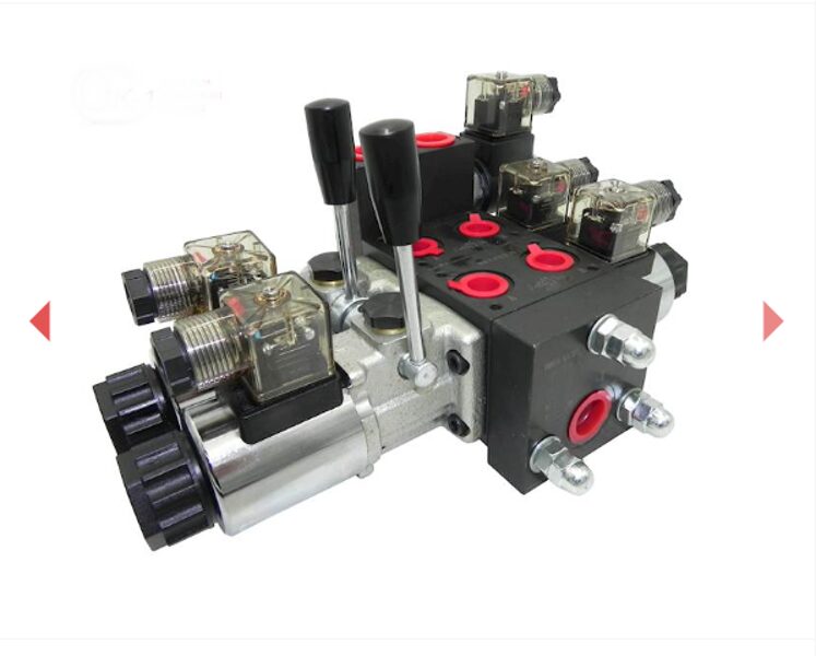  HIDRAULISKAIS SADALĪTĀJS 2 SEKCIJU 24V ELEKTRISKĀ + MANUĀLĀ VADĪBA