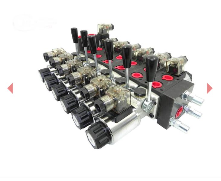 HIDRAULISKAIS SADALĪTĀJS 6 SEKCIJAS 24V ELEKTRISKĀ + MANUĀLĀ VADĪBA