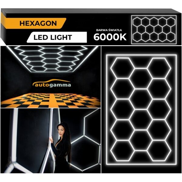 Moduļu Apgaismojuma Sistēma Garāžai Un Darbnīcai, HEXAGON LED 243 X 483 Cm, 6000K