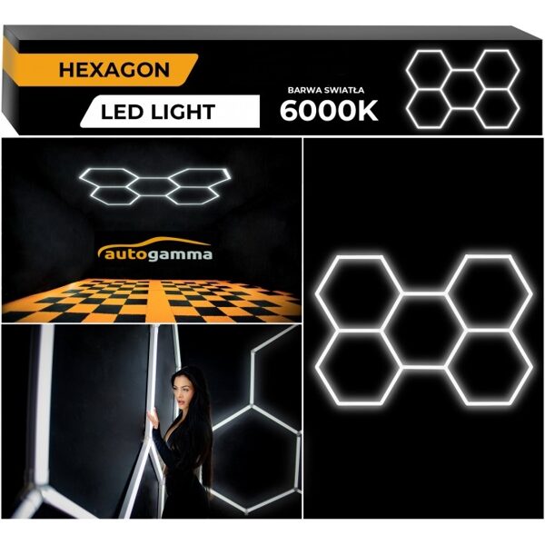 Moduļu Apgaismojuma Sistēma Garāžai Un Darbnīcai, HEXAGON LED 297 X 206 Cm, 6000K